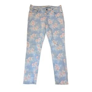 Old Navy The Rockstar Mid-Rise Floral Skinny Jeans Size 12 Reg Hawaiian Print